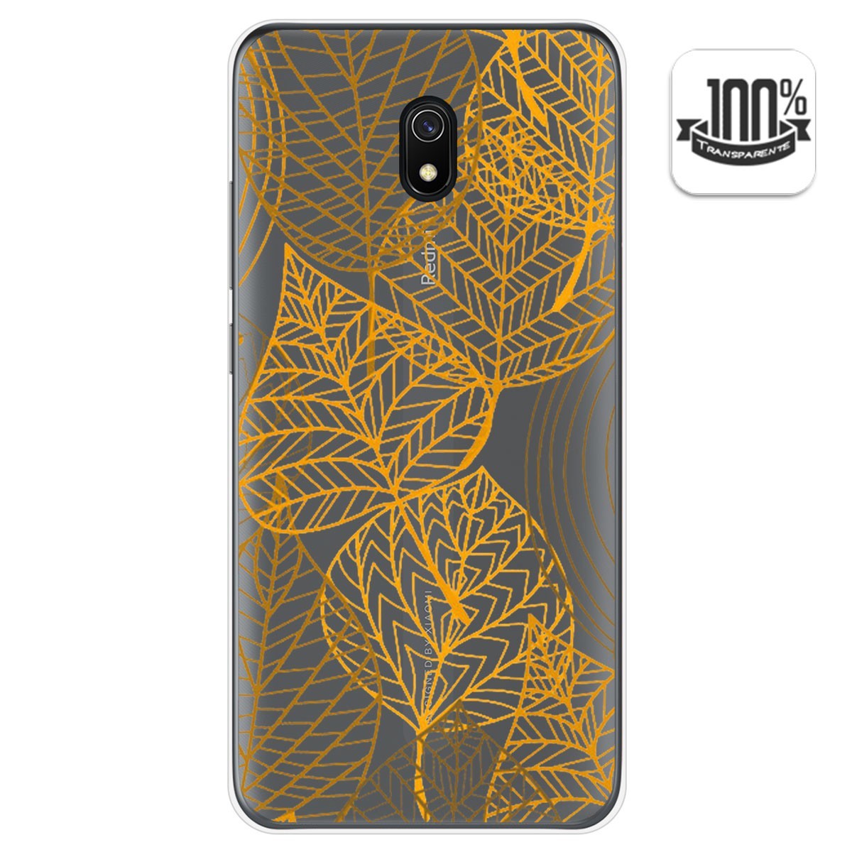 Funda Gel Transparente para Xiaomi Redmi 8A diseño Hojas Dibujos