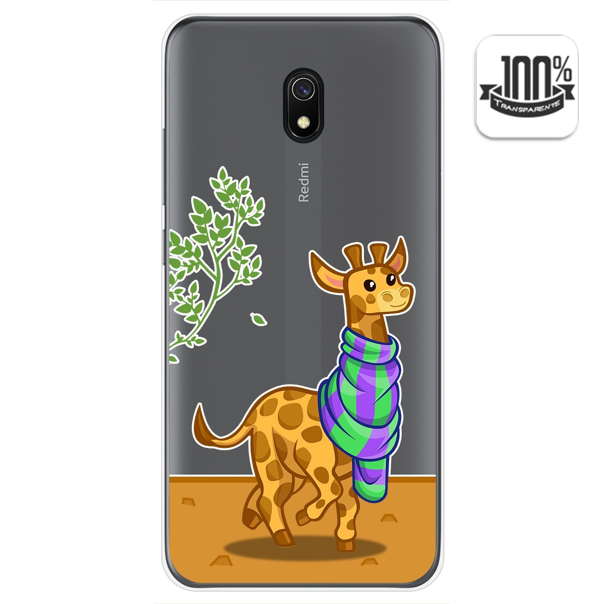 Funda Gel Transparente para Xiaomi Redmi 8A diseño Jirafa Dibujos