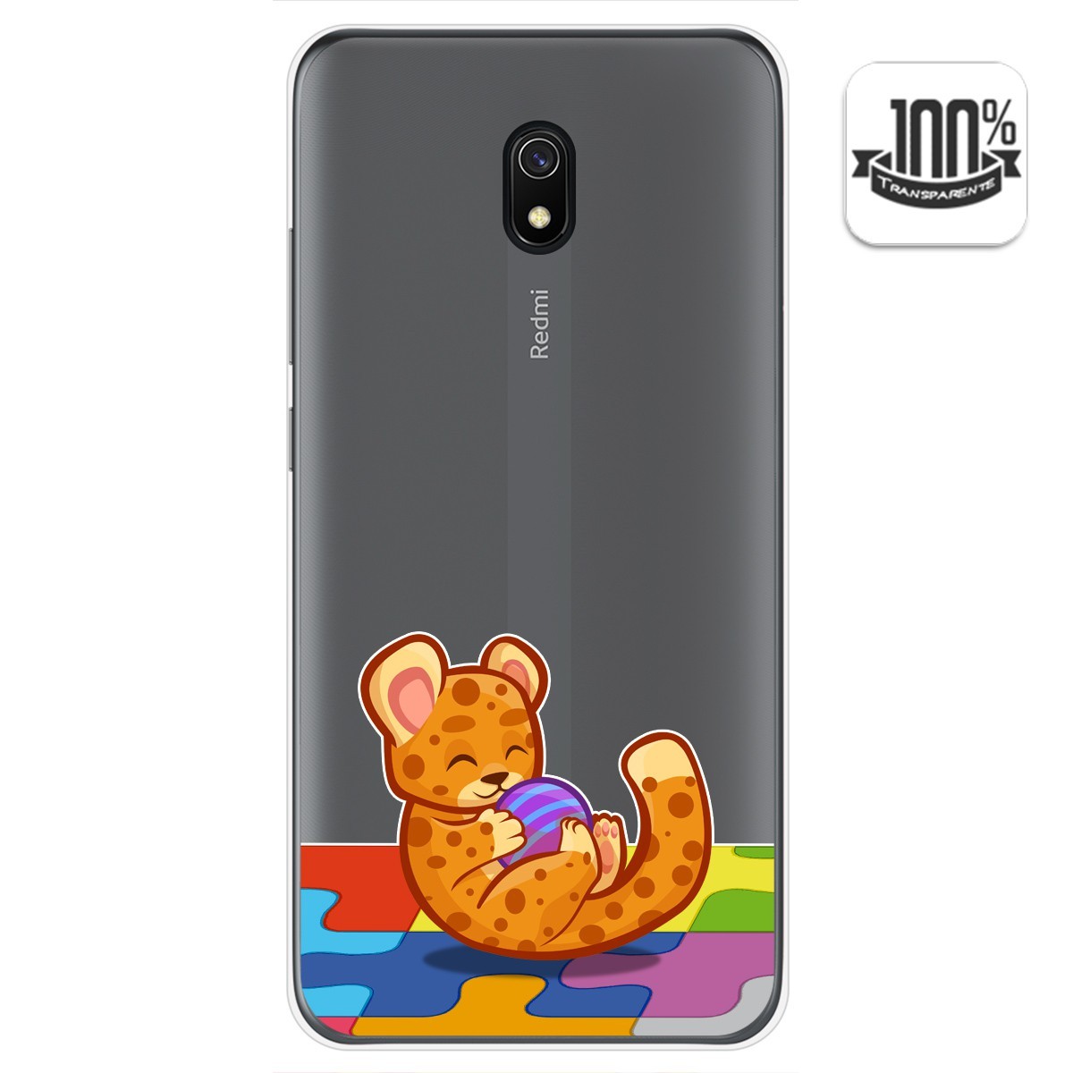 Funda Gel Transparente para Xiaomi Redmi 8A diseño Leopardo Dibujos