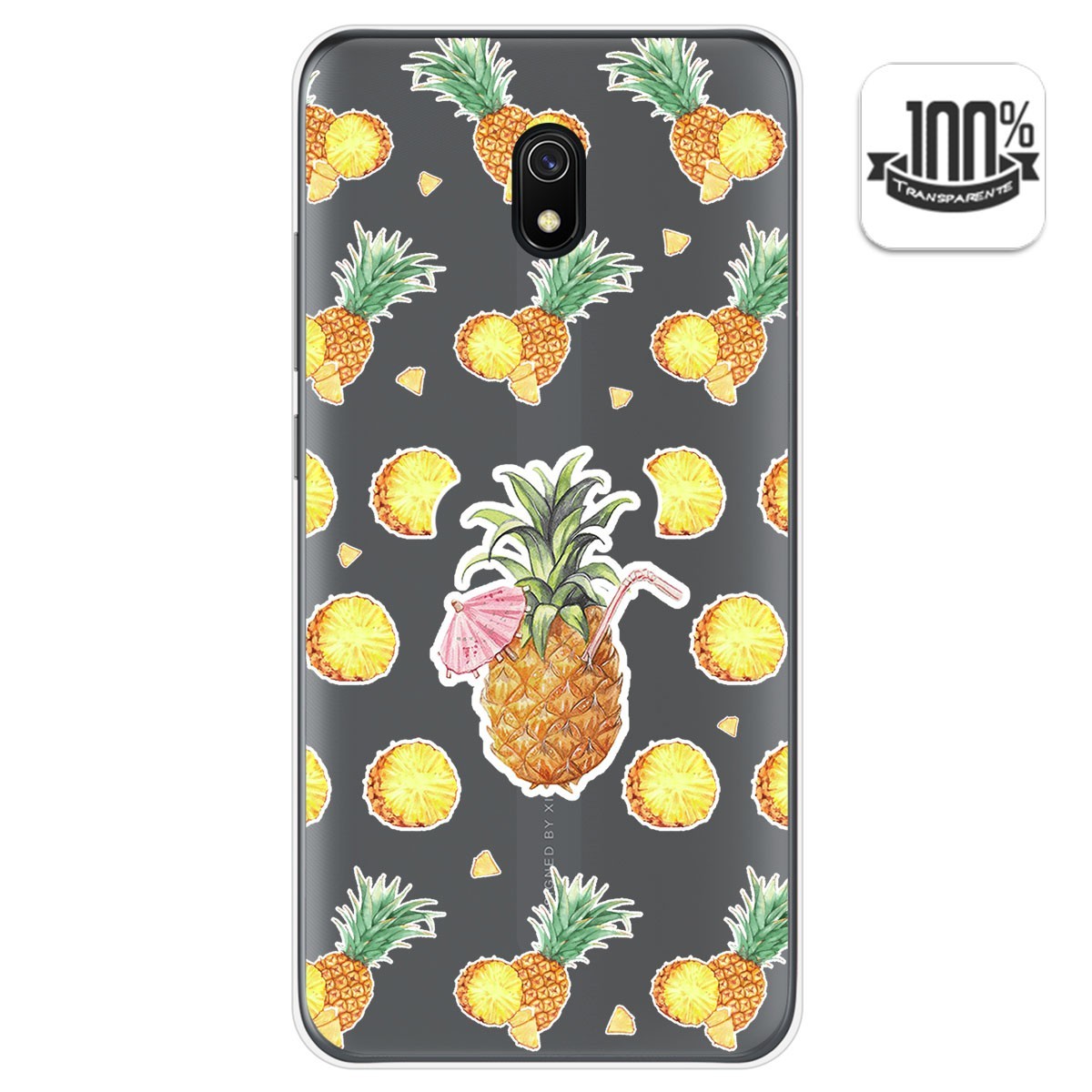 Funda Gel Transparente para Xiaomi Redmi 8A diseño Piña Dibujos