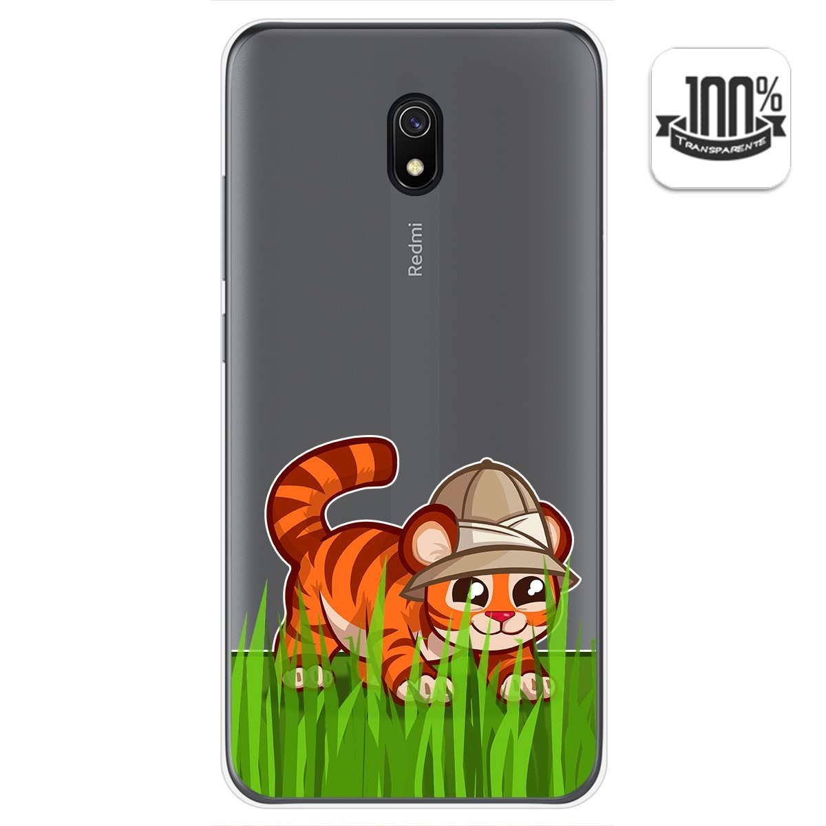 Funda Gel Transparente para Xiaomi Redmi 8A diseño Tigre Dibujos