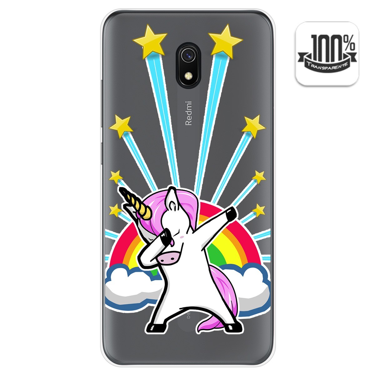 Funda Gel Transparente para Xiaomi Redmi 8A diseño Unicornio Dibujos