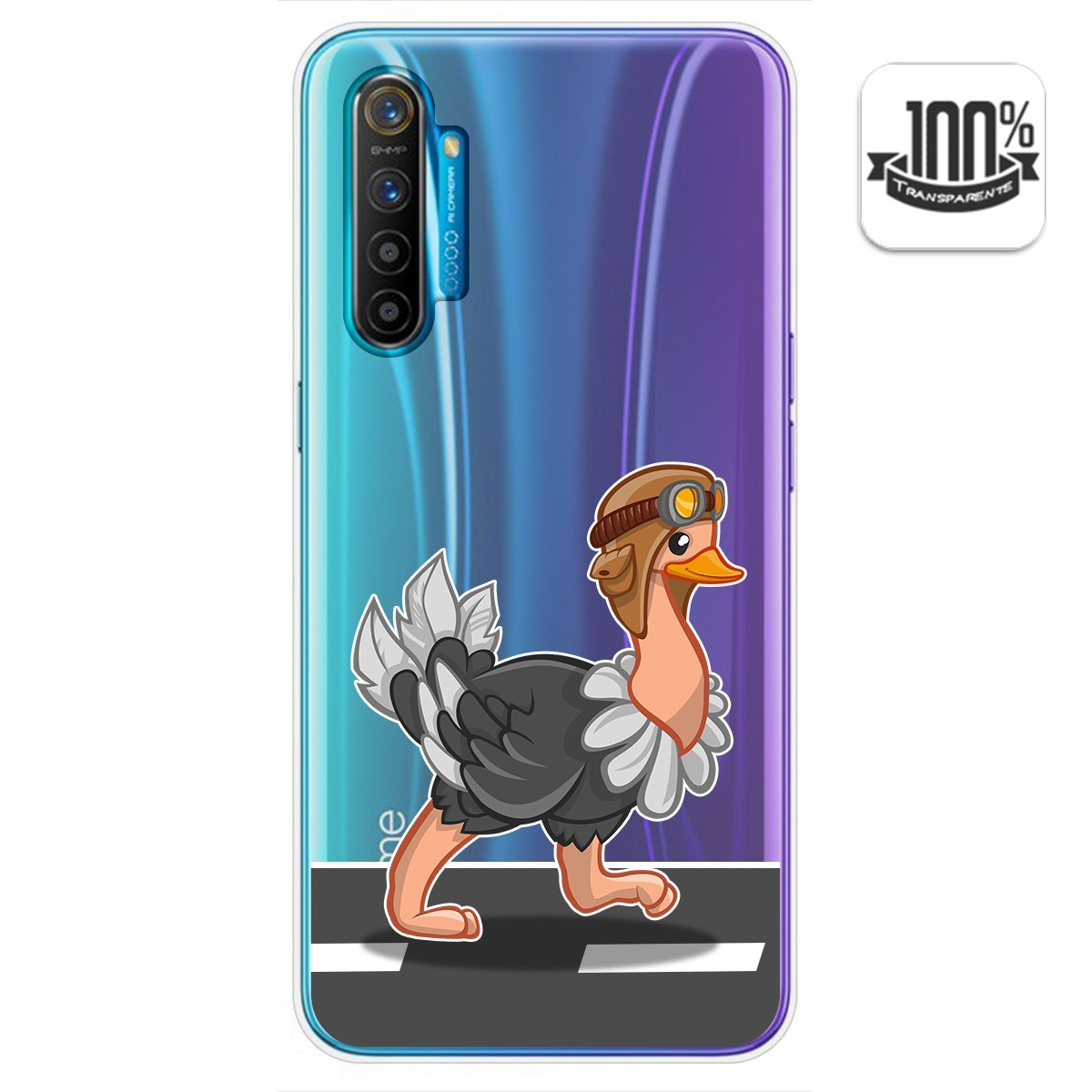 Funda Gel Transparente para Realme X2 diseño Avestruz Dibujos