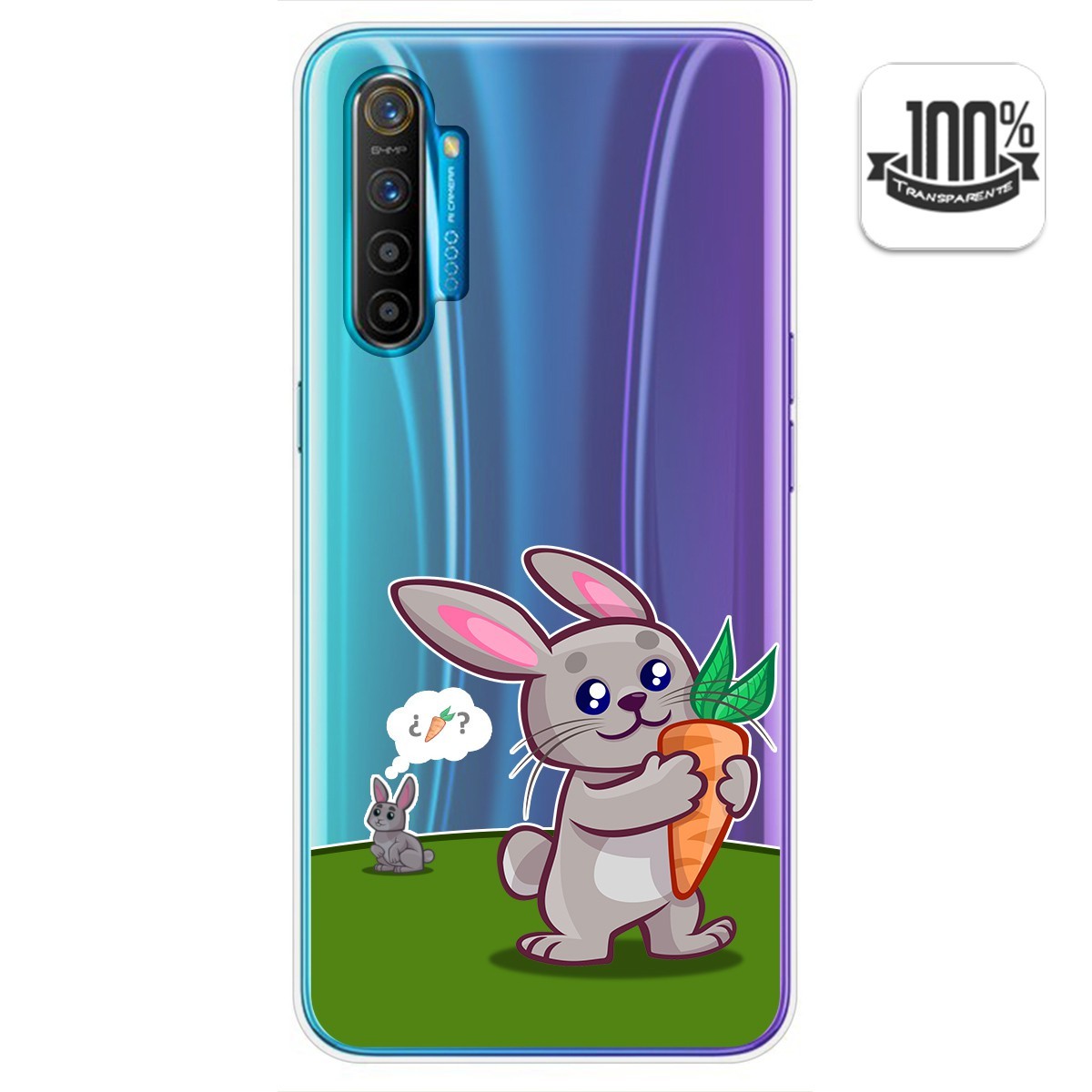 Funda Gel Transparente para Realme X2 diseño Conejo Dibujos