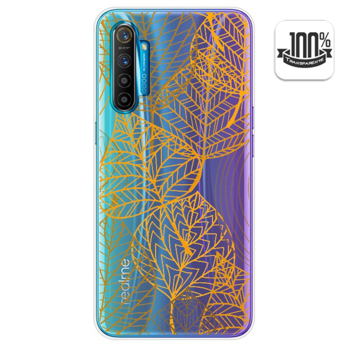 Funda Gel Transparente para Realme X2 diseño Hojas Dibujos