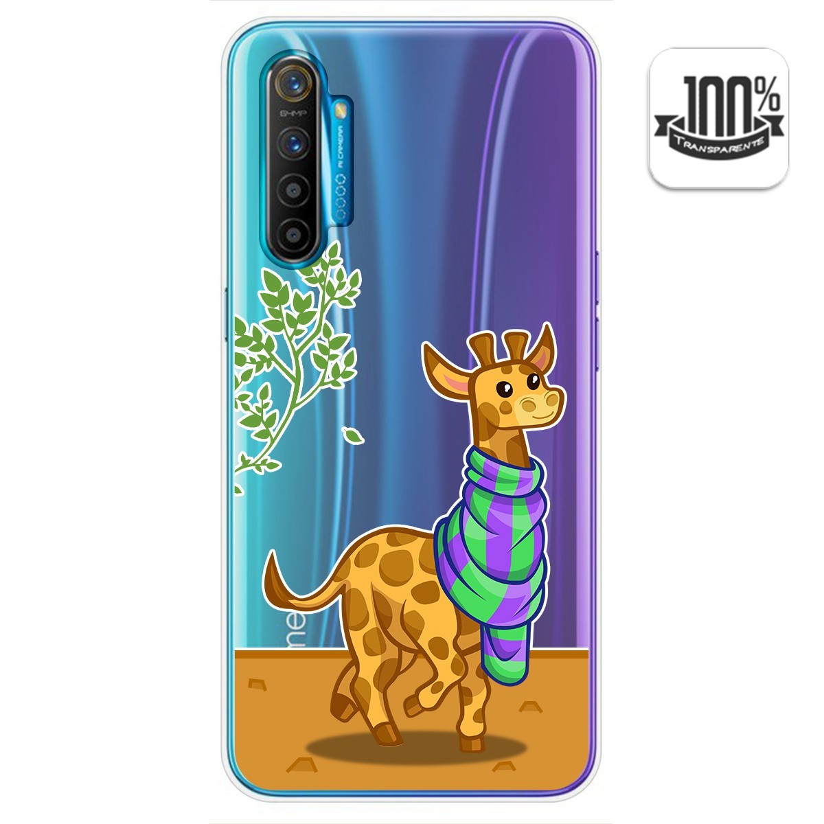 Funda Gel Transparente para Realme X2 diseño Jirafa Dibujos
