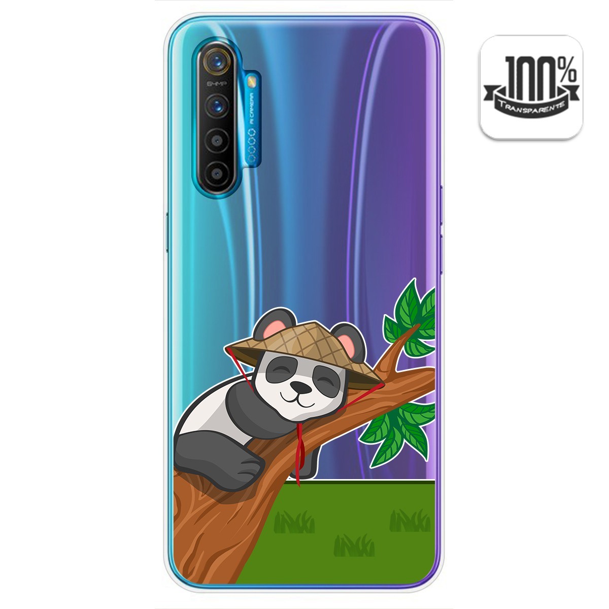 Funda Gel Transparente para Realme X2 diseño Panda Dibujos