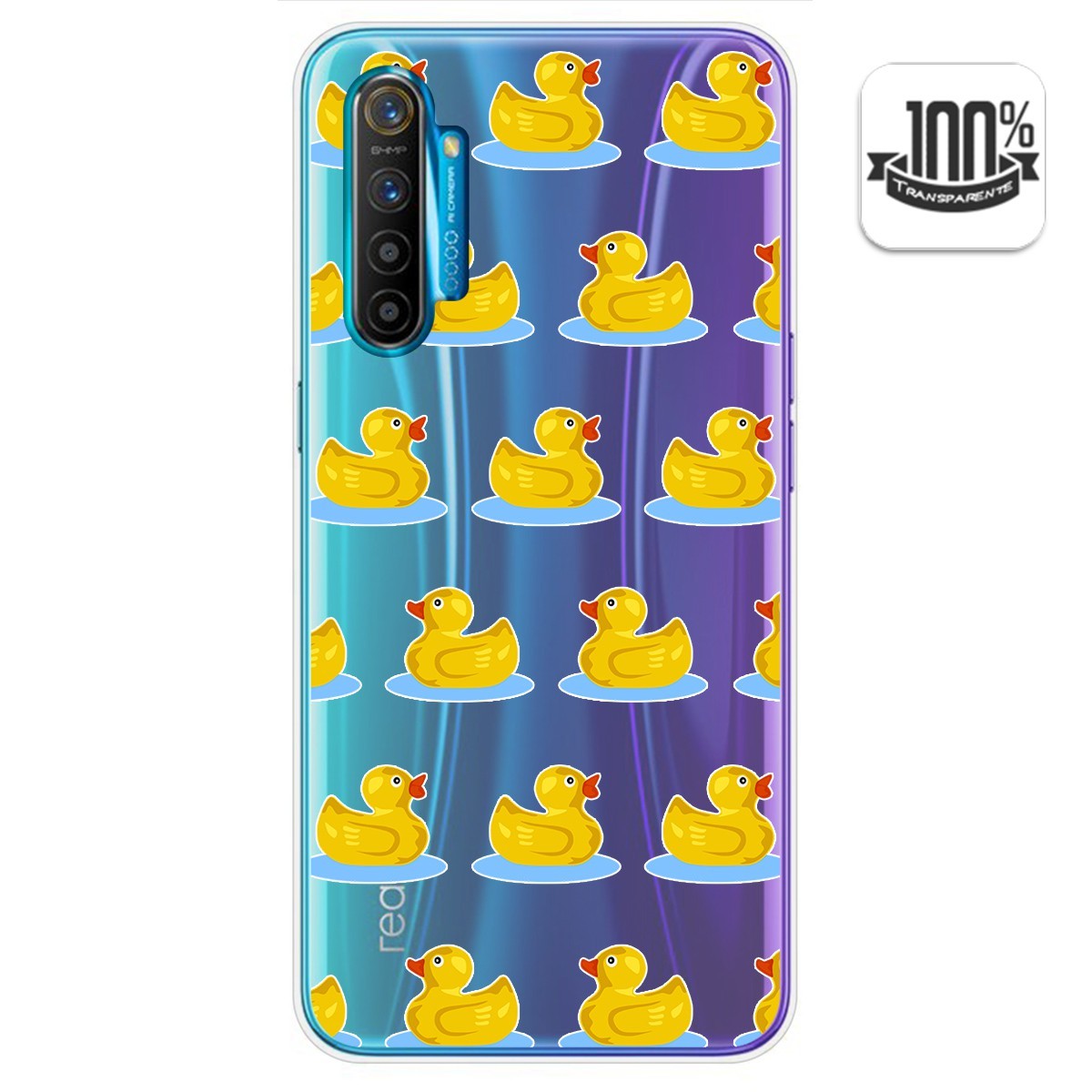 Funda Gel Transparente para Realme X2 diseño Pato Dibujos