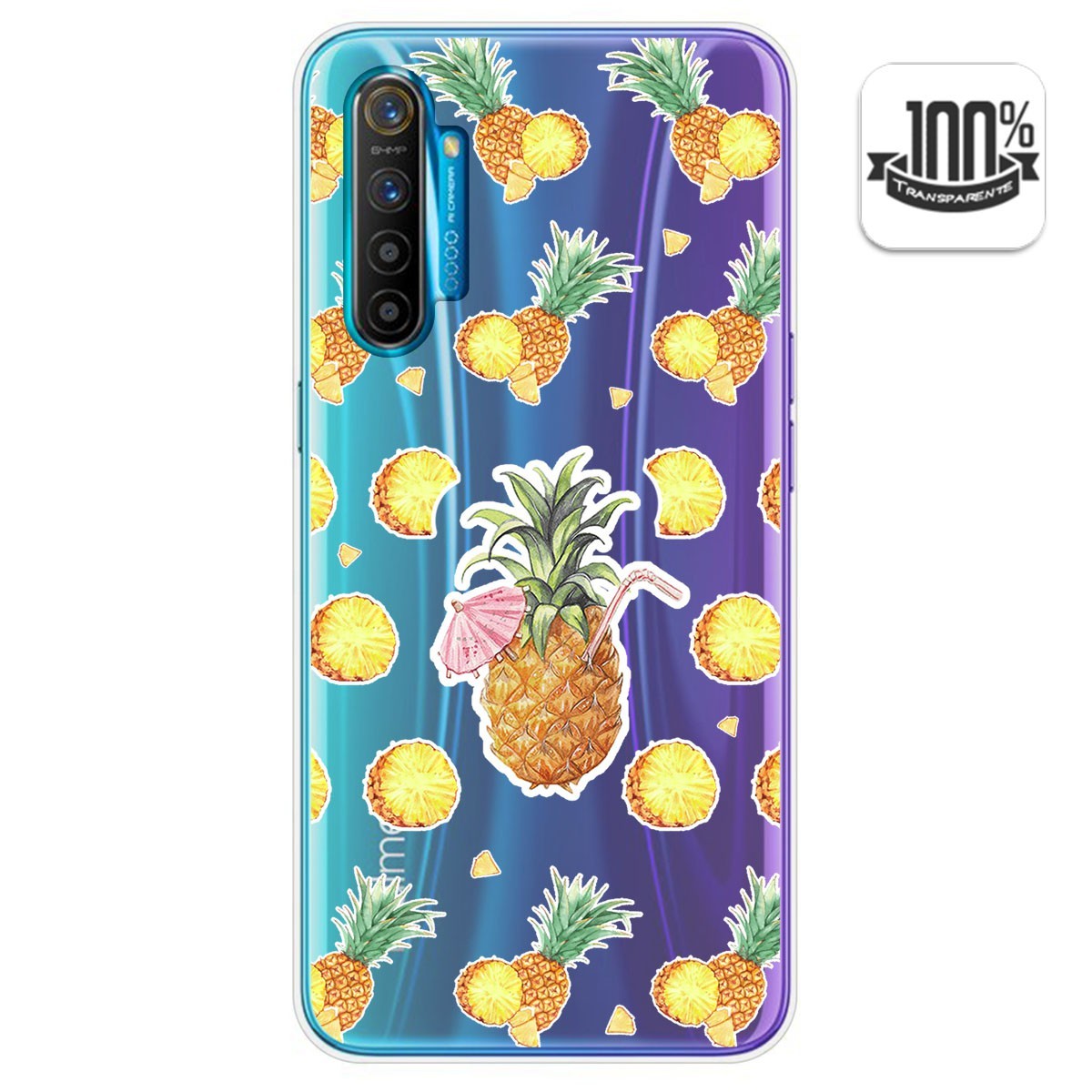 Funda Gel Transparente para Realme X2 diseño Piña Dibujos