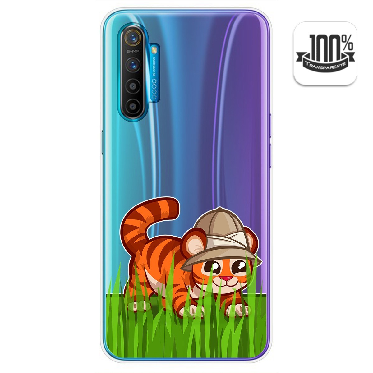Funda Gel Transparente para Realme X2 diseño Tigre Dibujos
