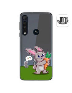 Funda Gel Transparente para Motorola One Macro diseño Conejo Dibujos