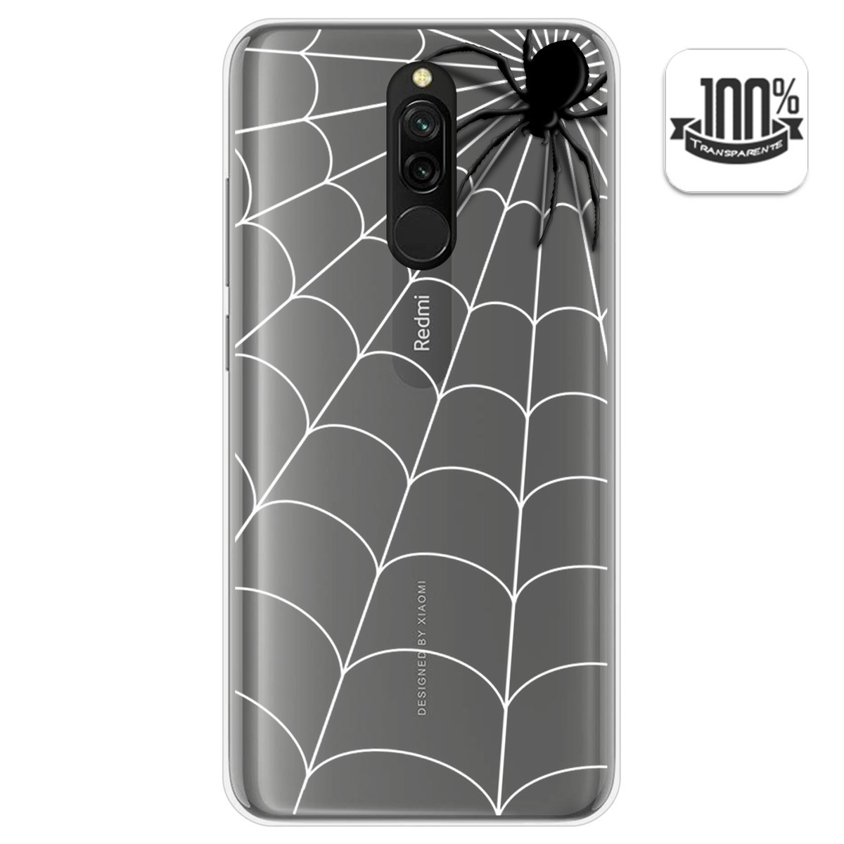 Funda Gel Transparente para Xiaomi Redmi 8 diseño Araña Dibujos