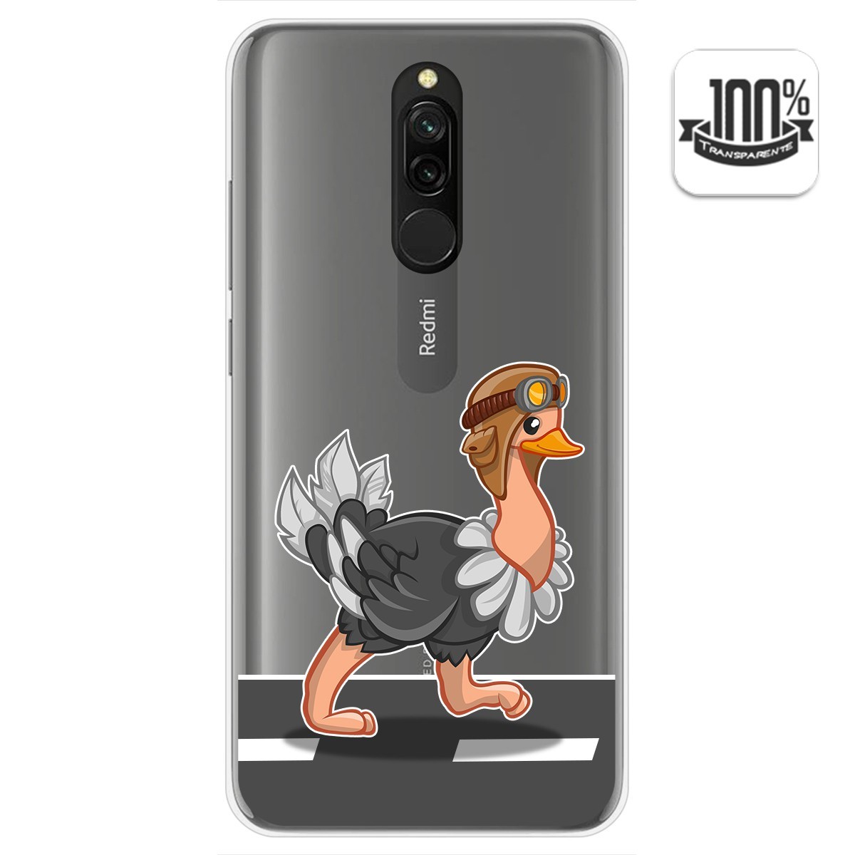 Funda Gel Transparente para Xiaomi Redmi 8 diseño Avestruz Dibujos