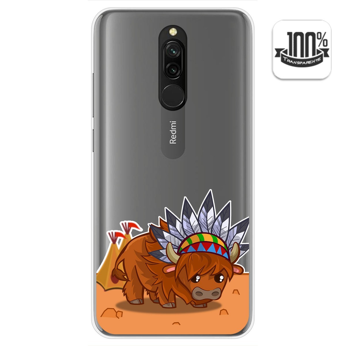 Funda Gel Transparente para Xiaomi Redmi 8 diseño Bufalo Dibujos