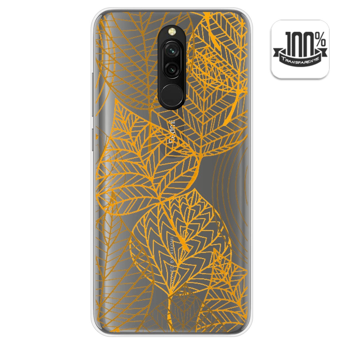 Funda Gel Transparente para Xiaomi Redmi 8 diseño Hojas Dibujos