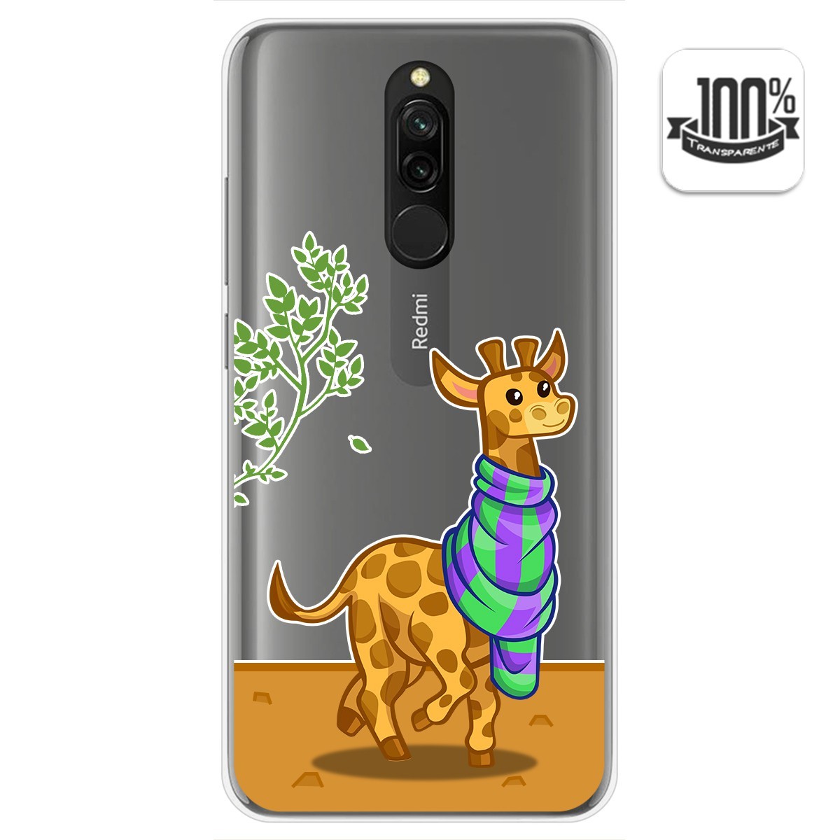Funda Gel Transparente para Xiaomi Redmi 8 diseño Jirafa Dibujos