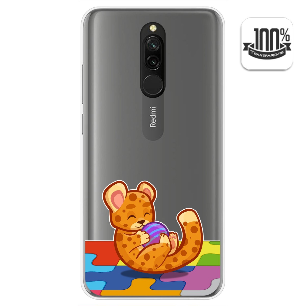 Funda Gel Transparente para Xiaomi Redmi 8 diseño Leopardo Dibujos