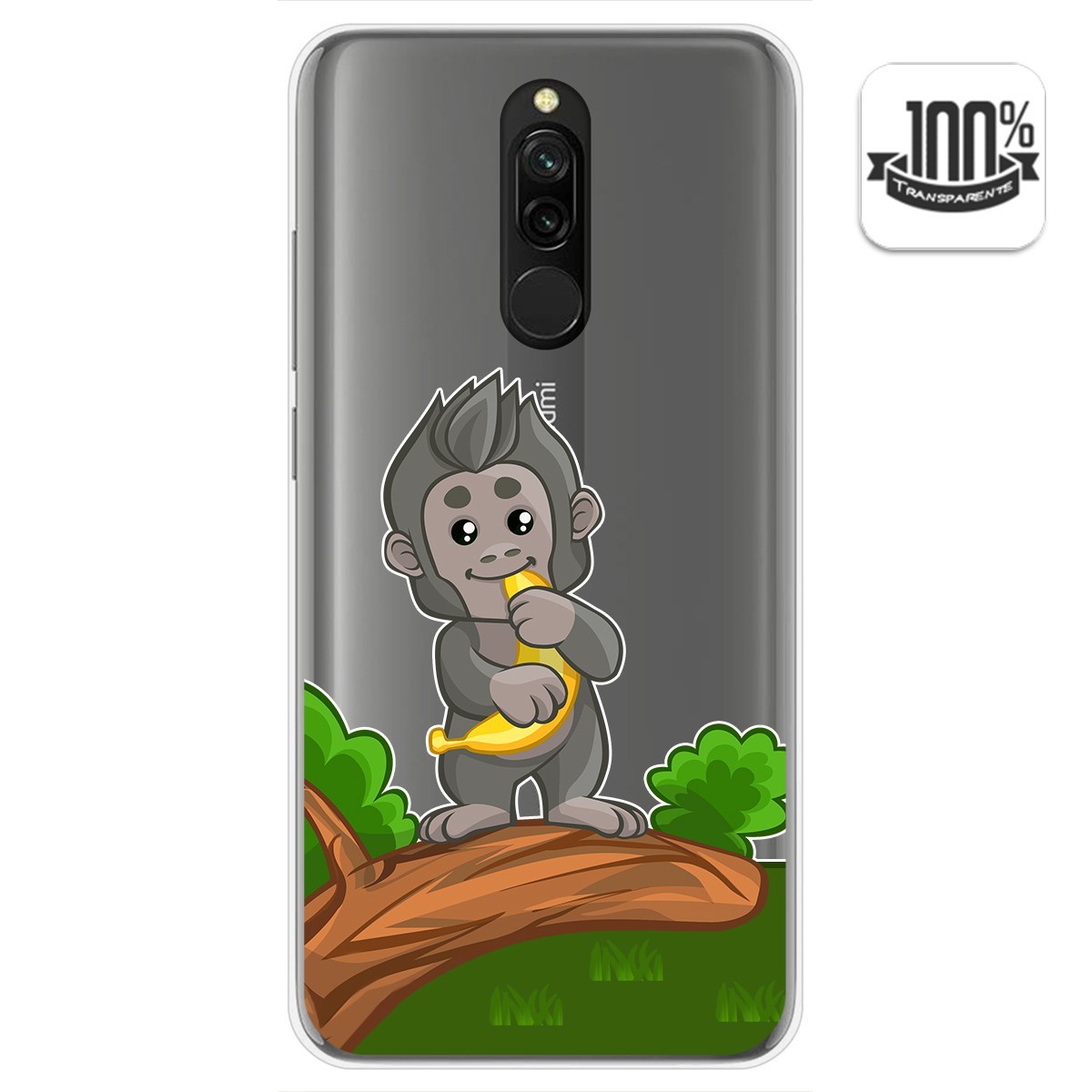 Funda Gel Transparente para Xiaomi Redmi 8 diseño Mono Dibujos