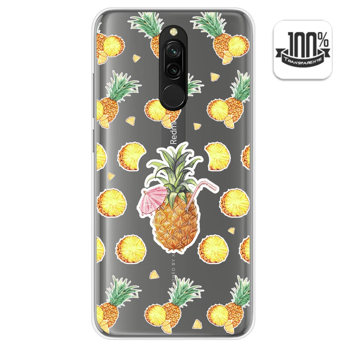 Funda Gel Transparente para Xiaomi Redmi 8 diseño Piña Dibujos