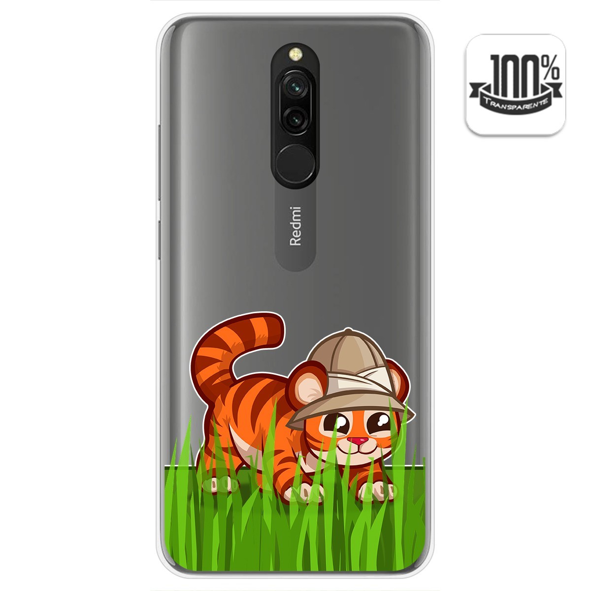 Funda Gel Transparente para Xiaomi Redmi 8 diseño Tigre Dibujos