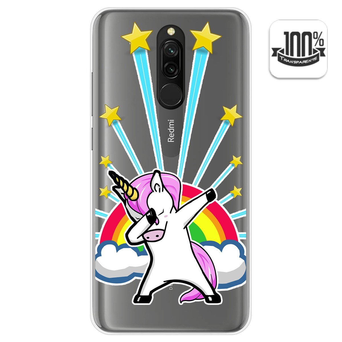 Funda Gel Transparente para Xiaomi Redmi 8 diseño Unicornio Dibujos