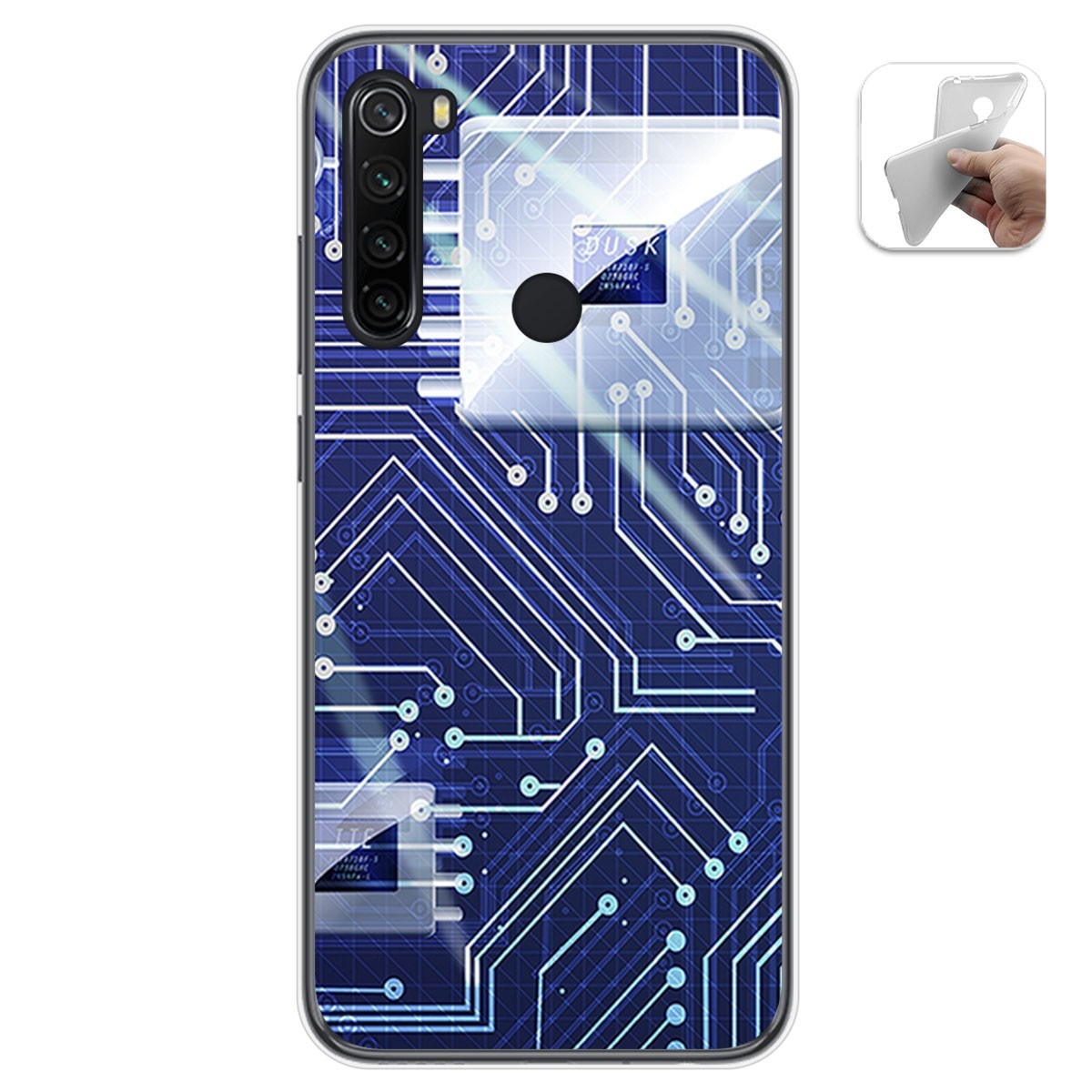 Funda Gel Tpu para Xiaomi Redmi Note 8T diseño Circuito Dibujos