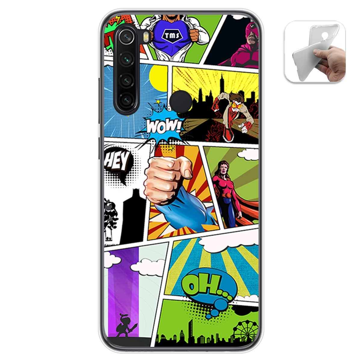 Funda Gel Tpu para Xiaomi Redmi Note 8T diseño Comic Dibujos