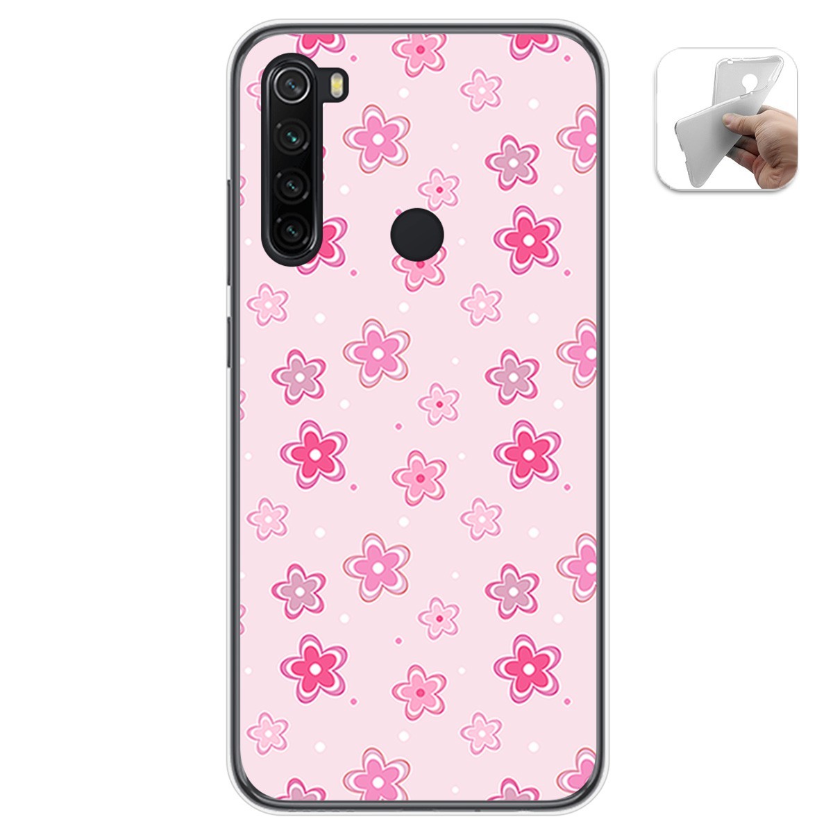 Funda Gel Tpu para Xiaomi Redmi Note 8T diseño Flores Dibujos