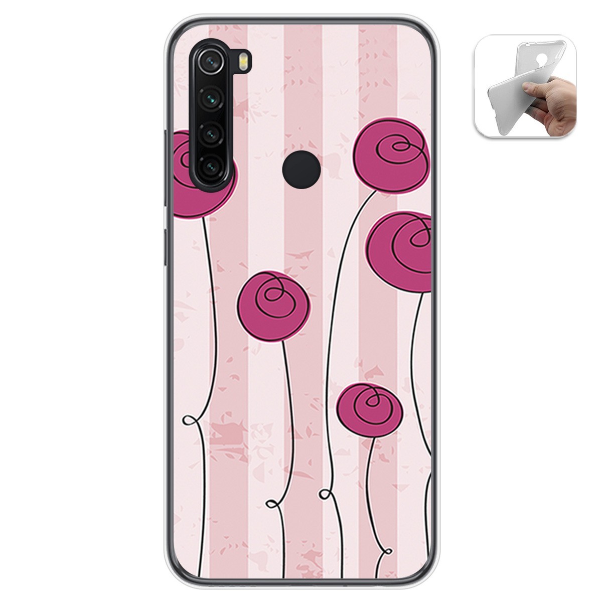 Funda Gel Tpu para Xiaomi Redmi Note 8T diseño Flores Vintage Dibujos