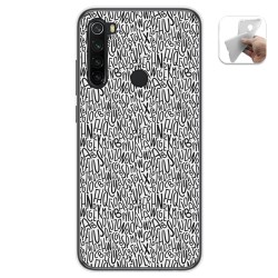 Funda Gel Tpu para Xiaomi Redmi Note 8T diseño Letras Dibujos