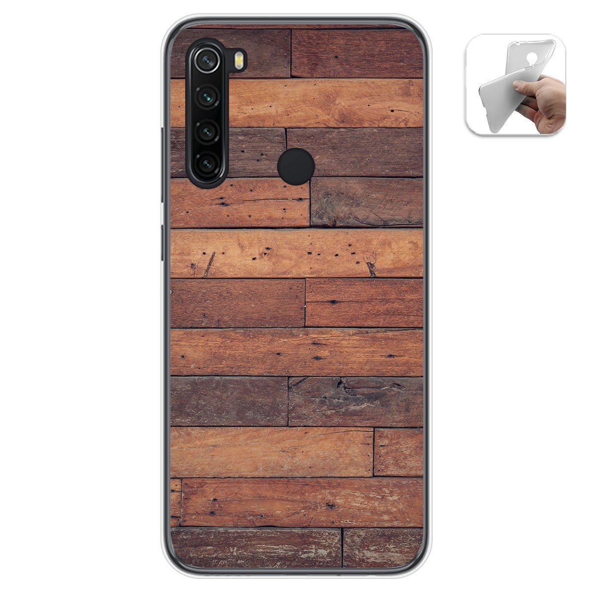 Funda Gel Tpu para Xiaomi Redmi Note 8T diseño Madera 03 Dibujos