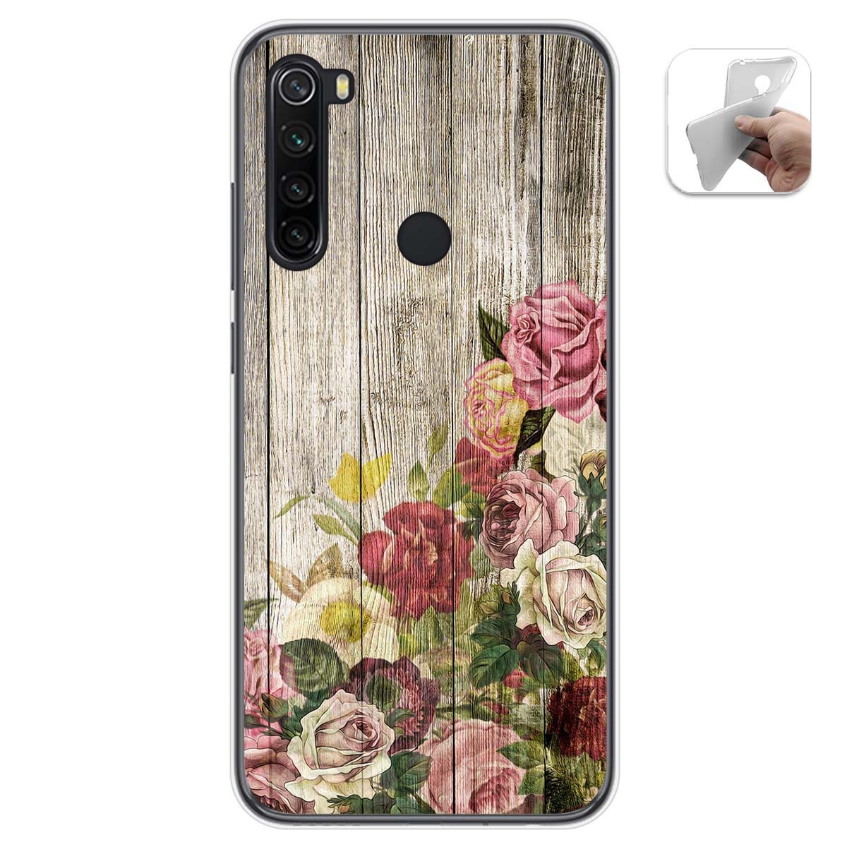 Funda Gel Tpu para Xiaomi Redmi Note 8T diseño Madera 08 Dibujos