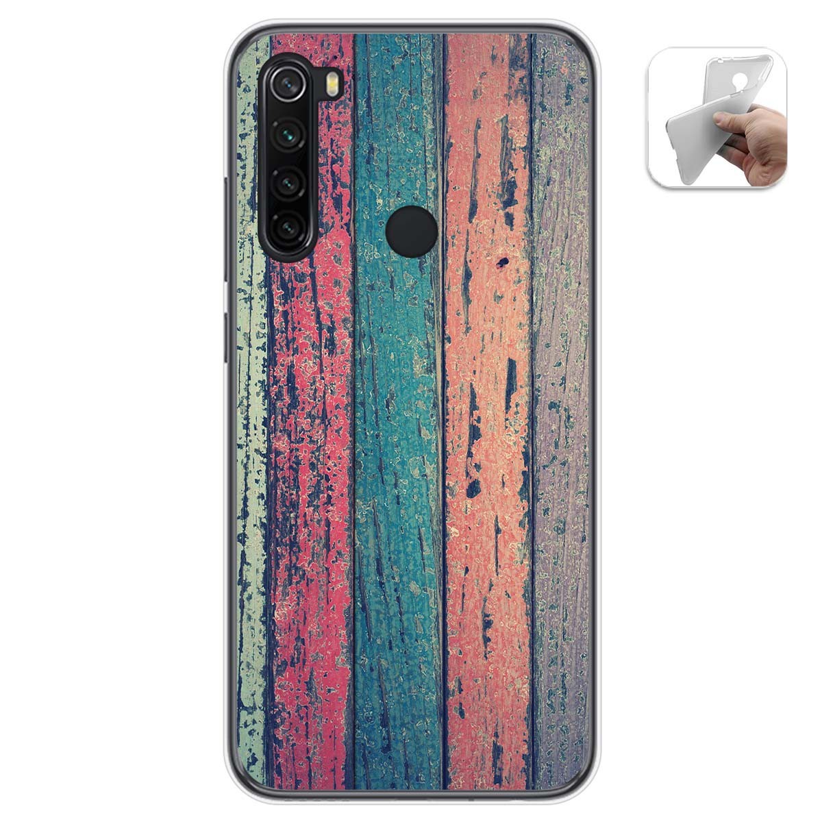 Funda Gel Tpu para Xiaomi Redmi Note 8T diseño Madera 10 Dibujos