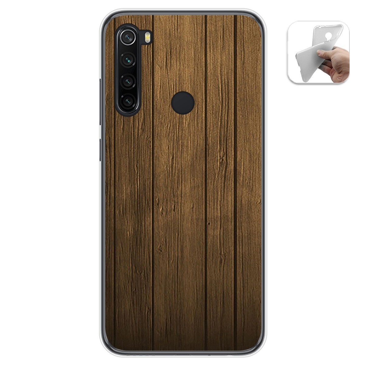 Funda Gel Tpu para Xiaomi Redmi Note 8T diseño Madera Dibujos