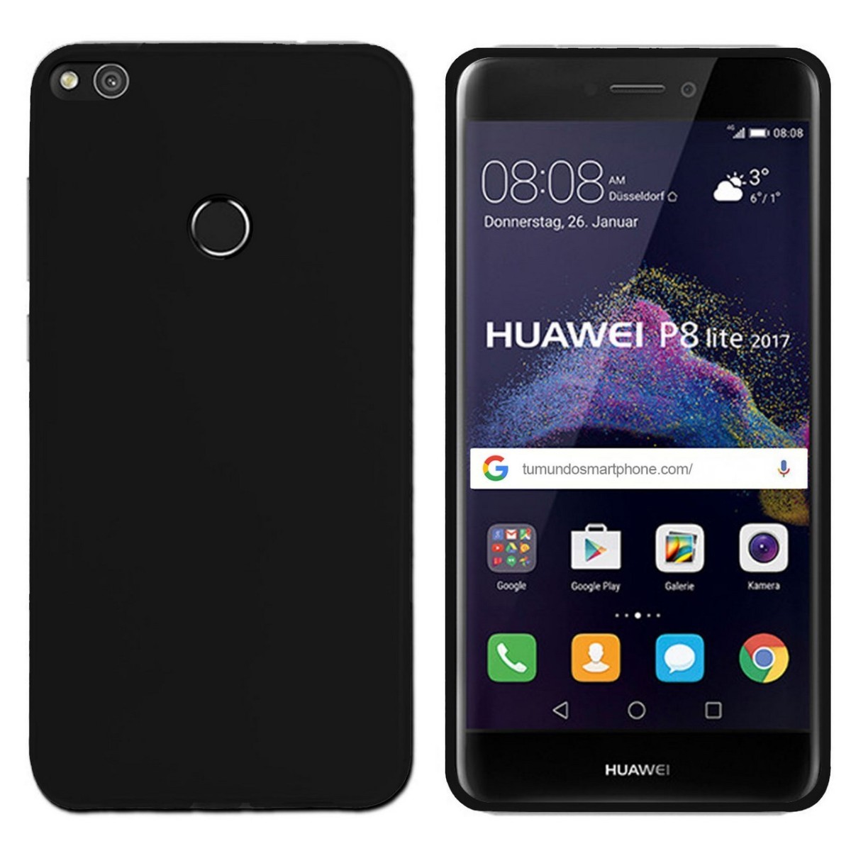 Funda Gel Tpu para Huawei P8 Lite 2017 Color Negra