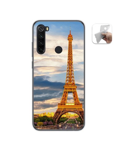 Funda Gel Tpu para Xiaomi Redmi Note 8T diseño Paris Dibujos