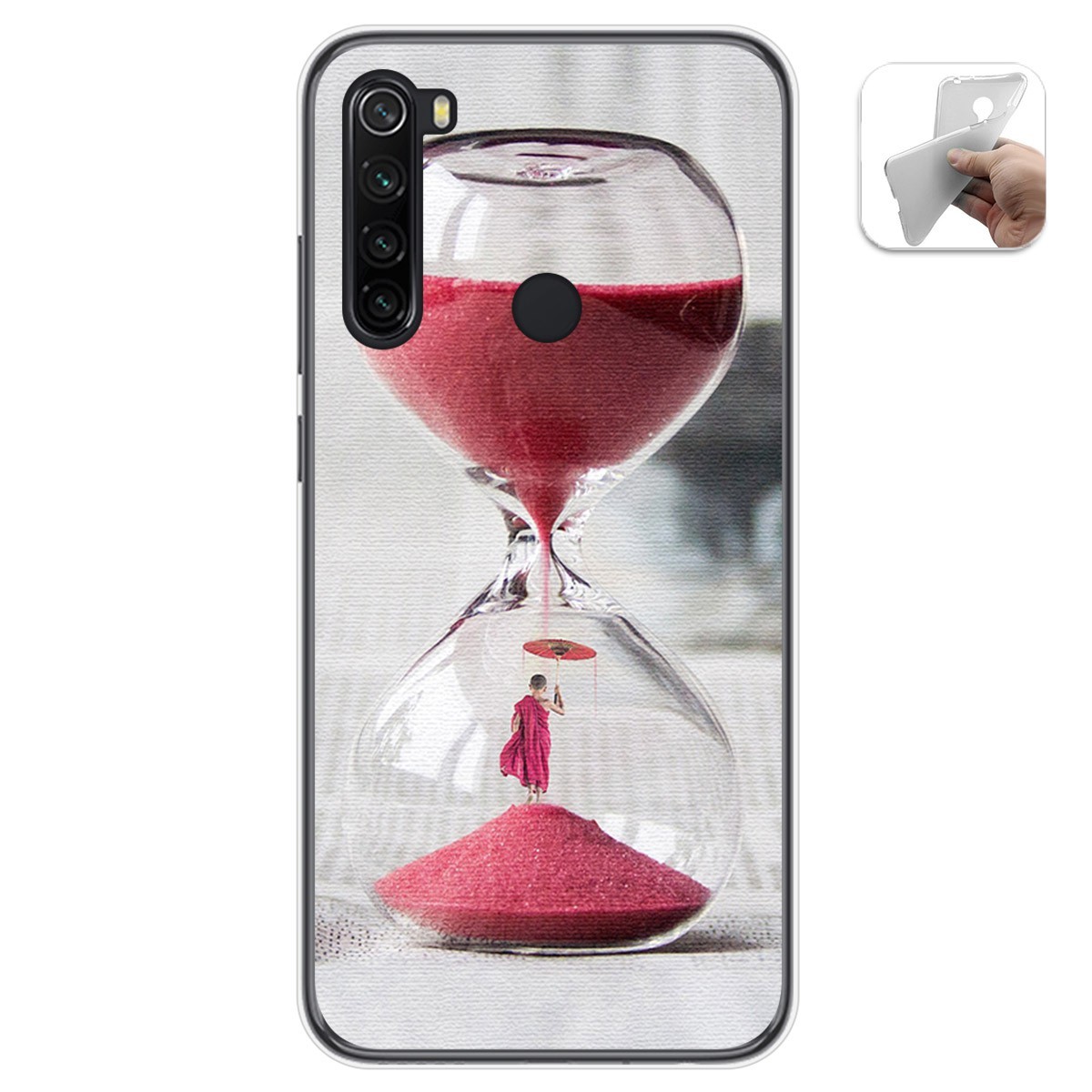 Funda Gel Tpu para Xiaomi Redmi Note 8T diseño Reloj Dibujos