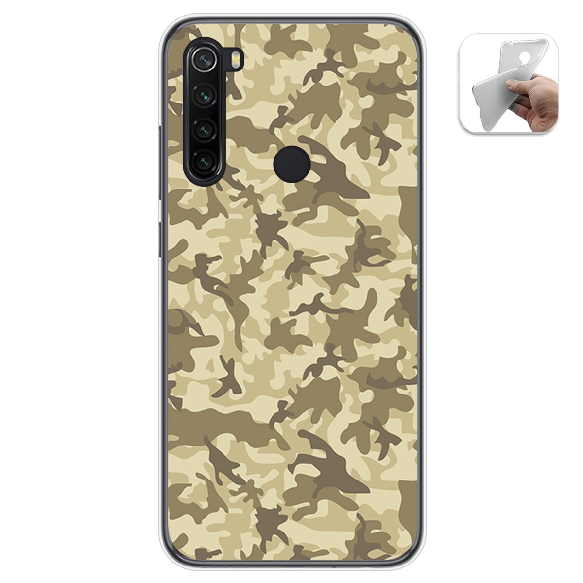 Funda Gel Tpu para Xiaomi Redmi Note 8T diseño Sand Camuflaje Dibujos