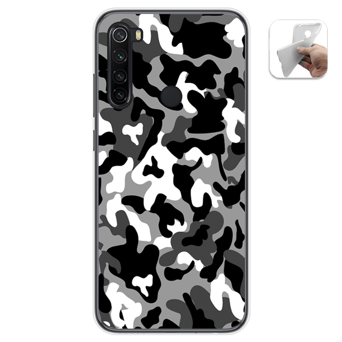 Funda Gel Tpu para Xiaomi Redmi Note 8T diseño Snow Camuflaje Dibujos