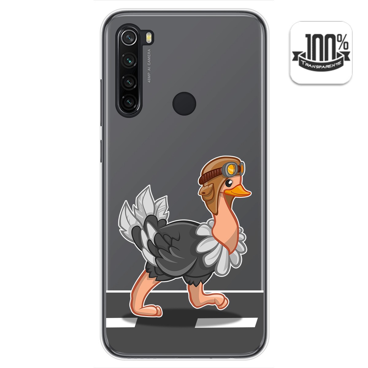 Funda Gel Transparente para Xiaomi Redmi Note 8T diseño Avestruz Dibujos