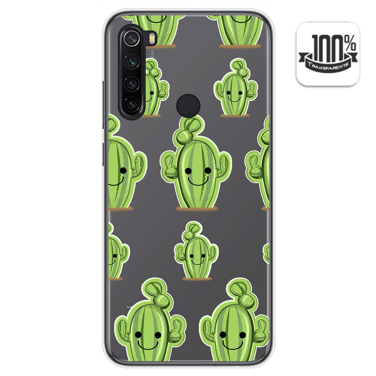 Funda Gel Transparente para Xiaomi Redmi Note 8T diseño Cactus Dibujos