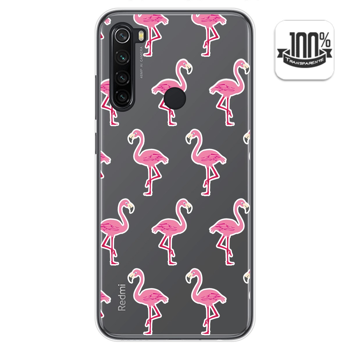 Funda Gel Transparente para Xiaomi Redmi Note 8T diseño Flamenco Dibujos
