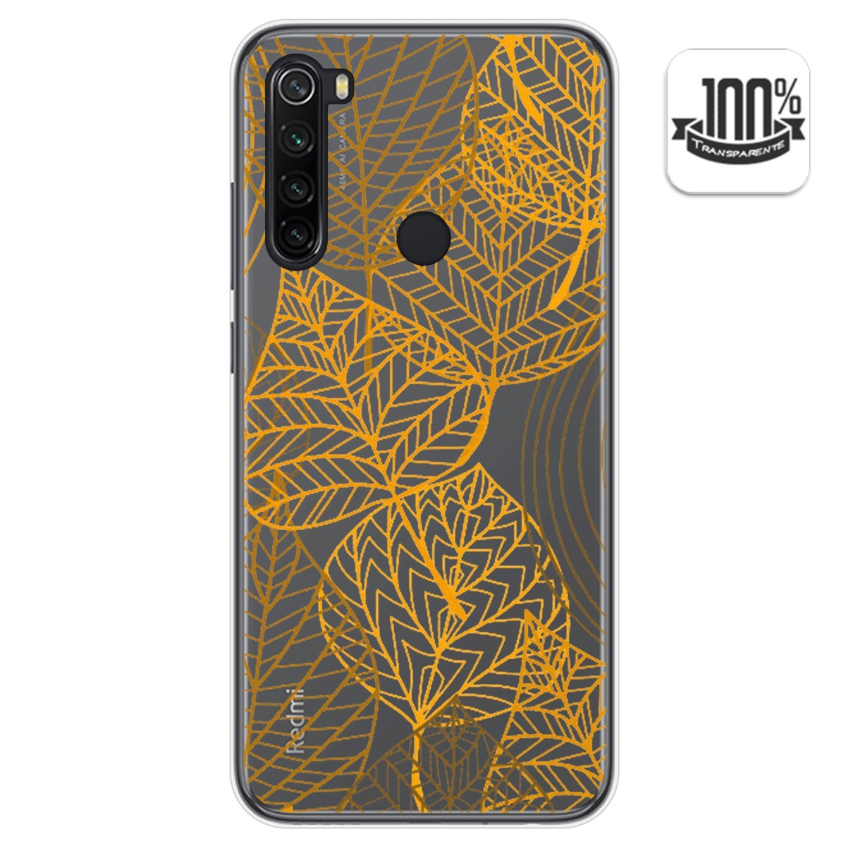 Funda Gel Transparente para Xiaomi Redmi Note 8T diseño Hojas Dibujos