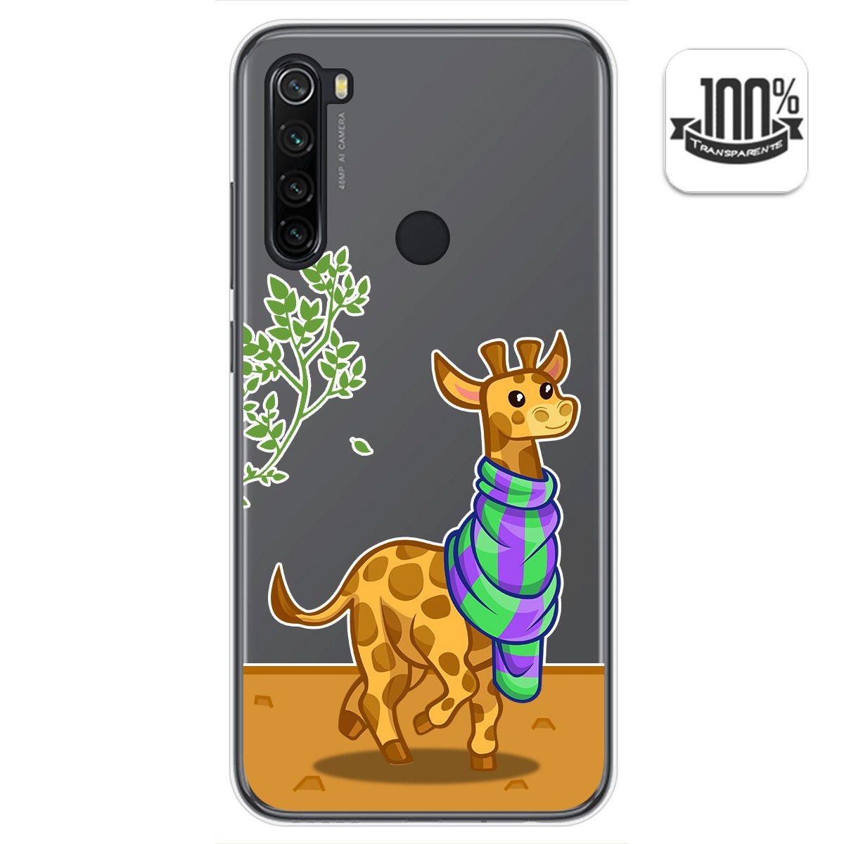 Funda Gel Transparente para Xiaomi Redmi Note 8T diseño Jirafa Dibujos