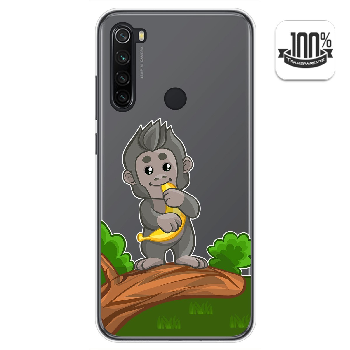 Funda Gel Transparente para Xiaomi Redmi Note 8T diseño Mono Dibujos
