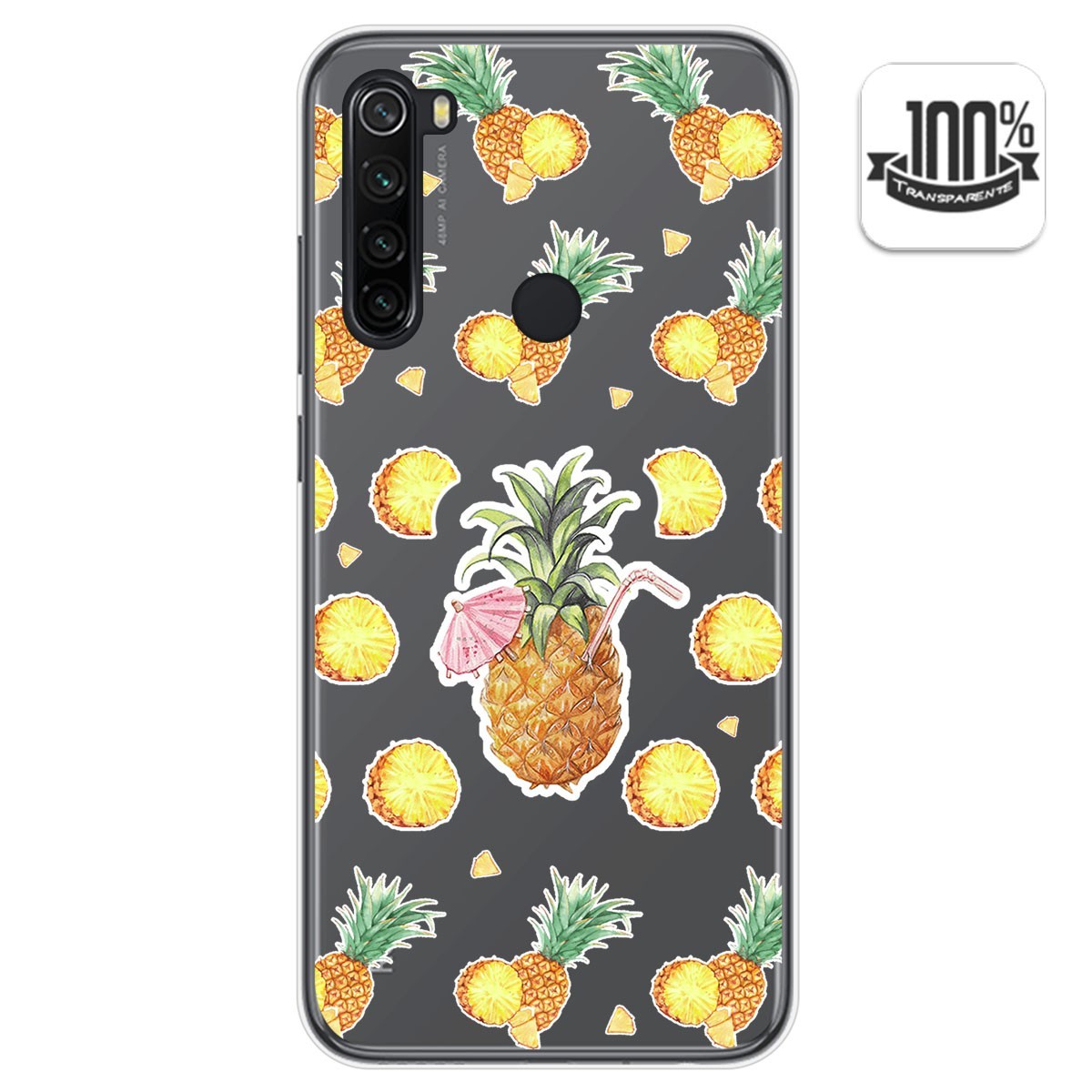 Funda Gel Transparente para Xiaomi Redmi Note 8T diseño Piña Dibujos