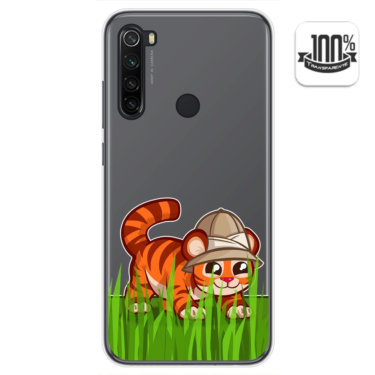 Funda Gel Transparente para Xiaomi Redmi Note 8T diseño Tigre Dibujos