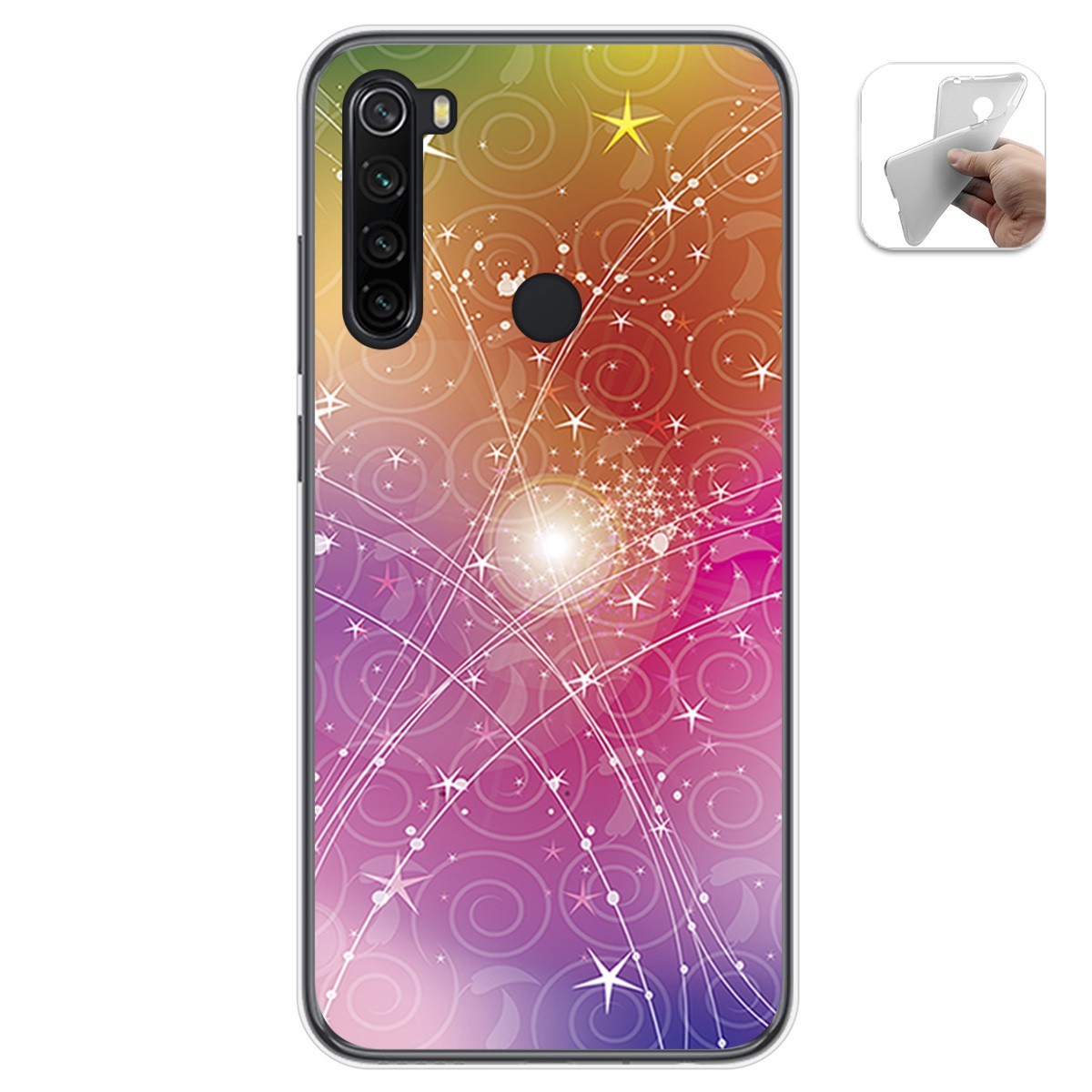 Funda Gel Tpu para Xiaomi Redmi Note 8 (2019/2021) diseño Abstracto Dibujos