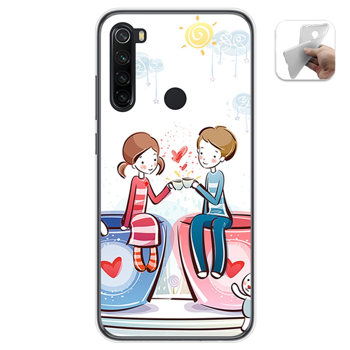 Funda Gel Tpu para Xiaomi Redmi Note 8 (2019/2021) diseño Café Dibujos