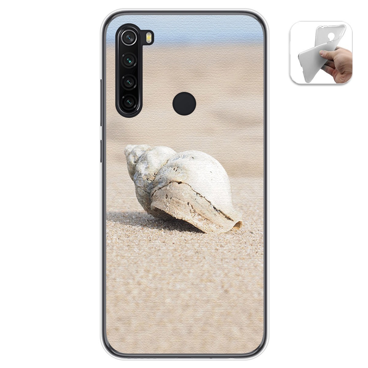 Funda Gel Tpu para Xiaomi Redmi Note 8 (2019/2021) diseño Concha Dibujos